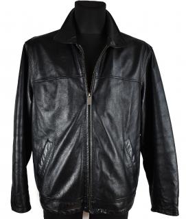 KOŽENÁ pánská černá měkká bunda na zip Wilsons Leather XL