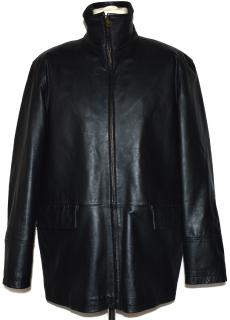 KOŽENÁ pánská černá měkká bunda na zip XL