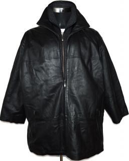 KOŽENÁ pánská černá měkká bunda na zip XXL