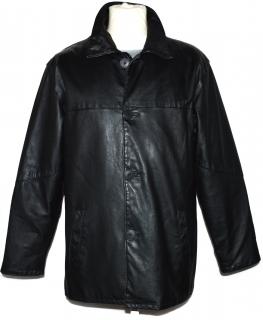 KOŽENÁ pánská černá měkká bunda s teplou vložkou XXL