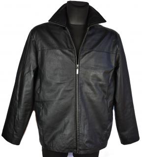 KOŽENÁ pánská černá měkká zateplená bunda na zip Authentic 54