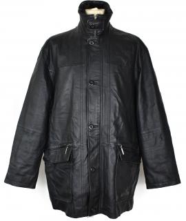 KOŽENÁ pánská černá měkká zateplená bunda na zip C.Comberti 54