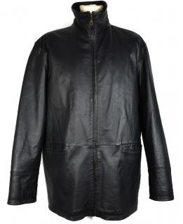 KOŽENÁ pánská černá měkká zateplená bunda na zip Martinek XL