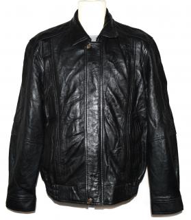 KOŽENÁ pánská černá měkká zateplená bunda na zip Montana XL