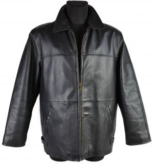 KOŽENÁ pánská černá zateplená bunda na zip CERO L,XL