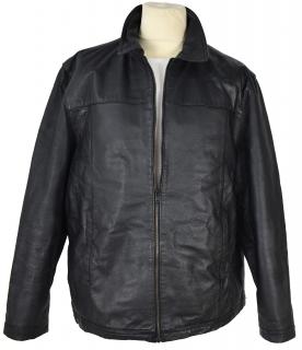KOŽENÁ pánská černá zateplená bunda na zip Cherokee XL