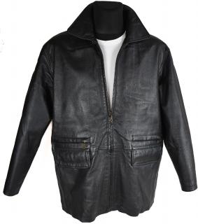 KOŽENÁ pánská černá zateplená bunda na zip Leder Classic Jackets L, XXL