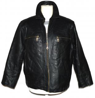 KOŽENÁ pánská černá zateplená bunda na zip The Leather Club M