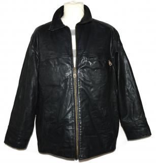 KOŽENÁ pánská černá zateplená bunda na zip VALI M
