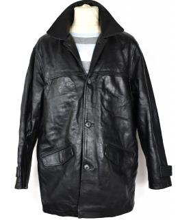 KOŽENÁ pánská černá zateplená bunda Thomas Browne XL