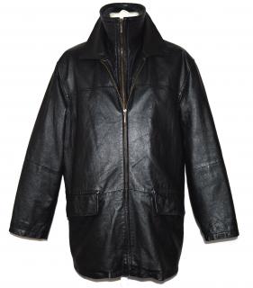 KOŽENÁ pánská černá zateplená měkká bunda na zip Authentic L/XL