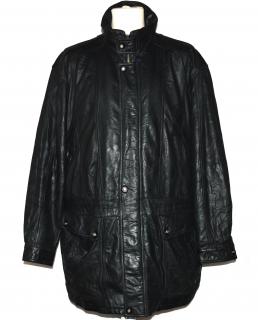 KOŽENÁ pánská černá zateplená měkká bunda na zip C&A XL/XXL