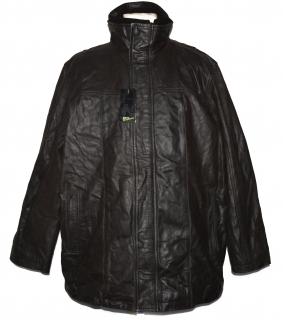 KOŽENÁ pánská hnědá měkká zateplená bunda na zip Paul Berman XL - s cedulkou
