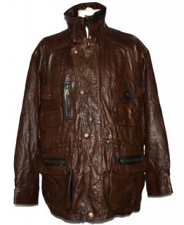 KOŽENÁ pánská hnědá zateplená bunda na zip Milan Leather XXL