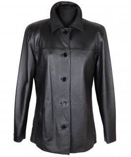 Kožené dámské černé měkké sako CERO M, XL*
