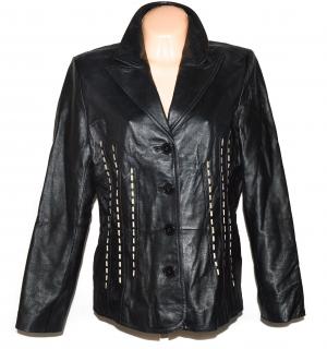 KOŽENÉ dámské černé měkké sako s prošíváním Woolpecher XL