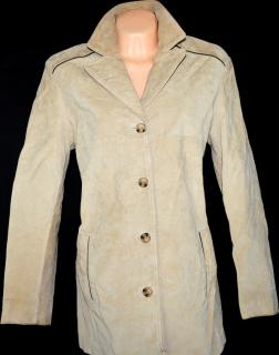KOŽENÝ dámský béžový kabát FIORELLI XL