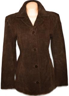 KOŽENÝ dámský broušený hnědý kabát JOIE DE VIVRE L, XL