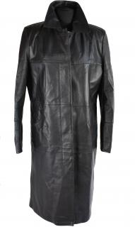 KOŽENÝ dámský černý dlouhý kabát CERO XL
