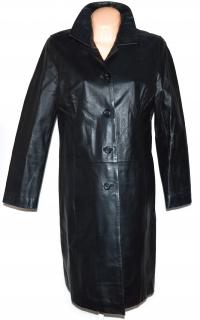 KOŽENÝ dámský černý dlouhý kabát Leather Palace L