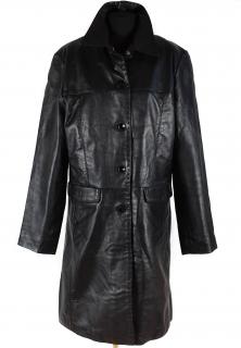 KOŽENÝ dámský černý dlouhý měkký kabát Authentic Clothing Company 46