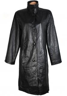 KOŽENÝ dámský černý dlouhý měkký kabát Different XL