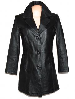 KOŽENÝ dámský černý kabát 36