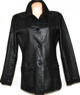 KOŽENÝ dámský černý kabát K.K.M. L