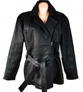 KOŽENÝ dámský černý kabát - křivák 44