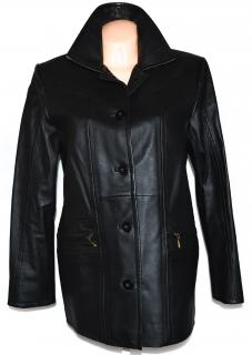KOŽENÝ dámský černý kabát L/XL