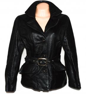KOŽENÝ dámský černý kabát s páskem Advantage L