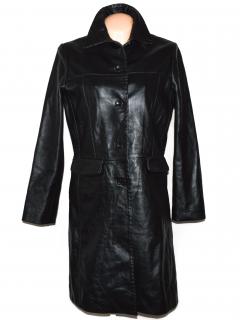 KOŽENÝ dámský černý měkký dlouhý kabát Authentic 40
