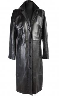 KOŽENÝ dámský černý měkký dlouhý kabát Brixton XL