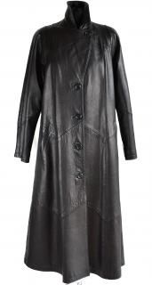 KOŽENÝ dámský černý měkký dlouhý kabát CERO L