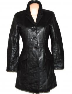 KOŽENÝ dámský černý měkký kabát 36