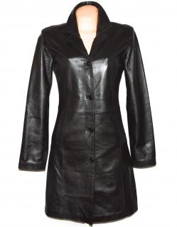 KOŽENÝ dámský černý měkký kabát 38