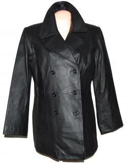 KOŽENÝ dámský černý měkký kabát 48