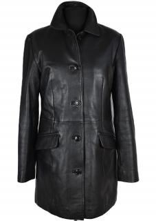 KOŽENÝ dámský černý měkký kabát Amaranto UK 12