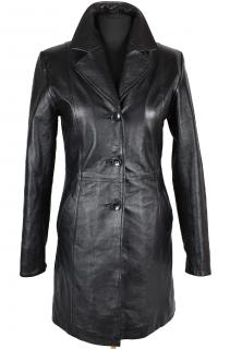 KOŽENÝ dámský černý měkký kabát CALYPSO M, L