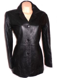 KOŽENÝ dámský černý měkký kabát Classic Woman L