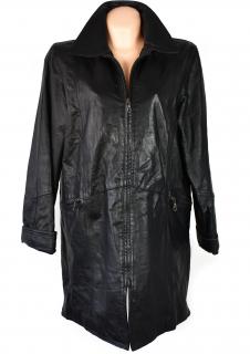 KOŽENÝ dámský černý měkký kabát na zip 48