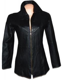 KOŽENÝ dámský černý měkký kabát na zip M