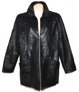 KOŽENÝ dámský černý měkký kabát na zip MILAN LEATHER XXL