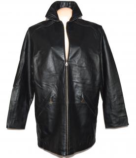 KOŽENÝ dámský černý měkký kabát na zip XXL
