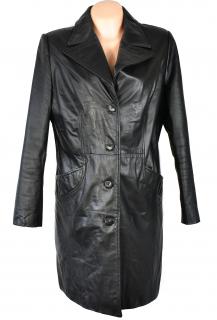 KOŽENÝ dámský černý měkký kabát Perfekt L