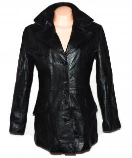 KOŽENÝ dámský černý měkký kabát Real Leather L
