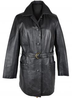 KOŽENÝ dámský černý měkký kabát s odnimatelnou vložkou L