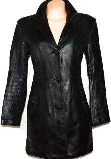 KOŽENÝ dámský černý měkký kabát s odnimatelnou vložkou M