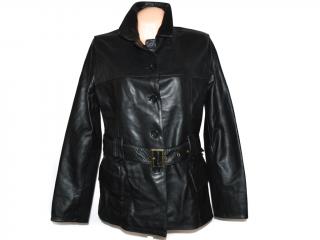 KOŽENÝ dámský černý měkký kabát s páskem Philip Russel XXL