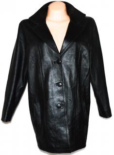 KOŽENÝ dámský černý měkký kabát SAMS XL/XXL